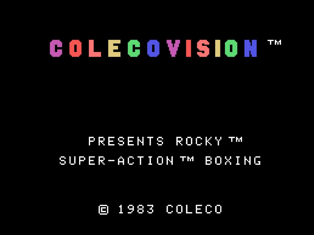 Title Screen of Rocky Super Action Boxing for Colecovision